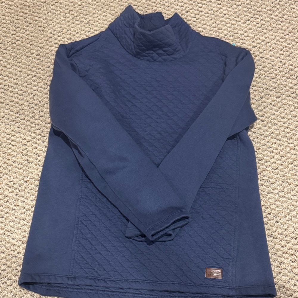 Women’s Quilted Navy Mock Neck Sweater